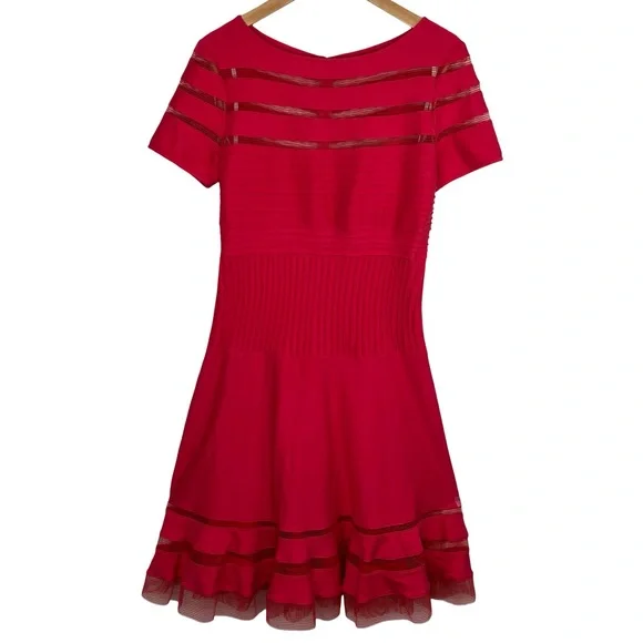 Tadashi Shoji | Dresses | Tadashi Shoji Red Fit And Flare Mini Dress |  Poshmark